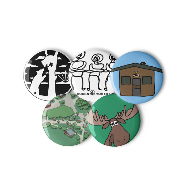 Set of camp buttons